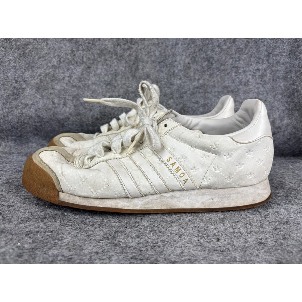 Adidas Samoa Shoes Womens 9.5 White Cream Gum‎ Sole Trefoil Embossed Originals